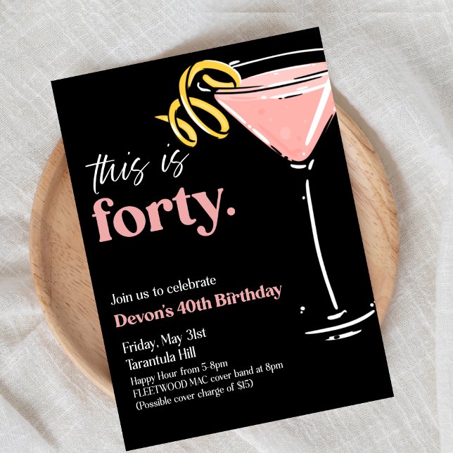 Invitación Son 40, 40, cumpleaños, Fiesta adulto, (Subido por el creador)