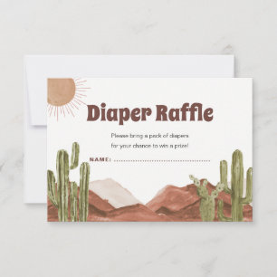 Invitación Son Desert Baby Ducha Diaper raffcard