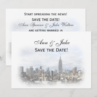 Invitación Soñador Dk Gris Silueta de la Ciudad de Nueva York