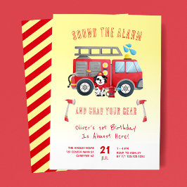 Invitación Sonar el camión de bomberos de alarma el primer cu