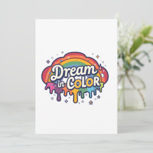 Invitación Soñar en Color   Cita Positiva Arcoíris  
