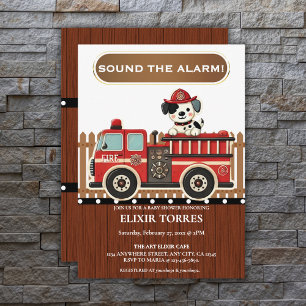 Invitación ¡Sonar la alarma! Baby Shower moderno para camione