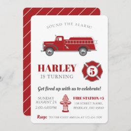 Invitación Sonar la alarmante fiesta de cumpleaños de camión 