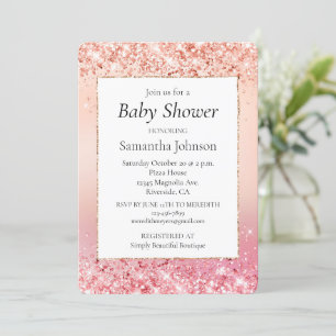 Invitación Sonda rosa y Rosa Baby Shower