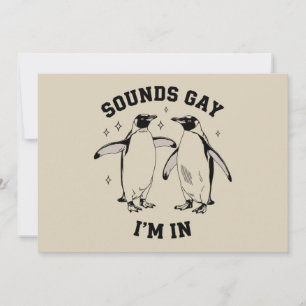 Invitación Sonidos de pingüino gay suenan gay estoy en vintag