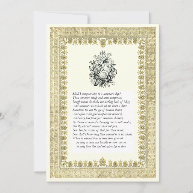 Invitación Sonnet Shakespeare nº 18 (Anverso)