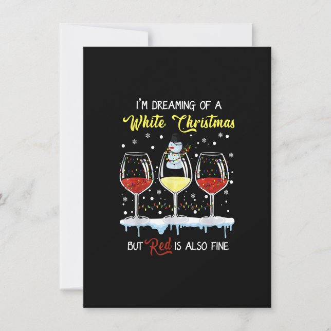 Invitación Soño con un Navidad blanco, pero el rojo también (Anverso)