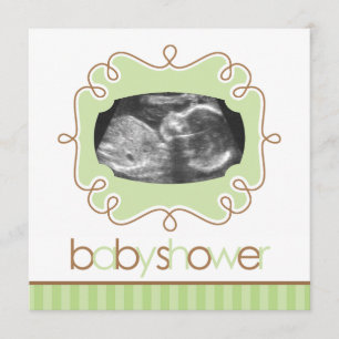 Invitación Sonograma verde Baby Shower