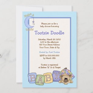 Invitación soñolienta del oso 5x7 Baby Shower