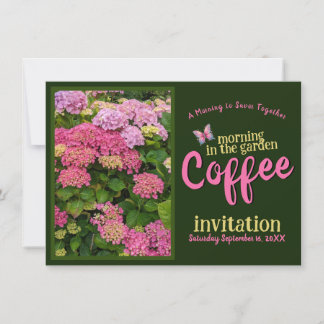 Invitación Sonreír y celebrar la mañana del café en el jardín