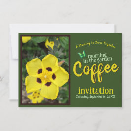 Invitación Sonreír y celebrar la mañana del café en el jardín
