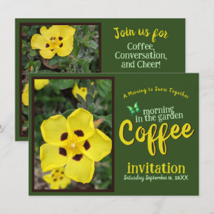 Invitación Sonreír y celebrar la mañana del café en el jardín