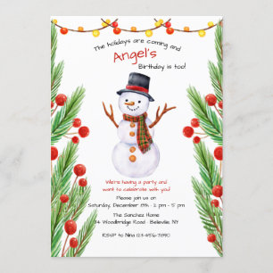 Invitación sonriente de Snowman