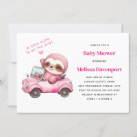 Sonriente eslogan rosa en un Baby Shower convertib