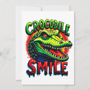 Invitación "Sonrisa alegre de cocodrilo - divertido y caprich