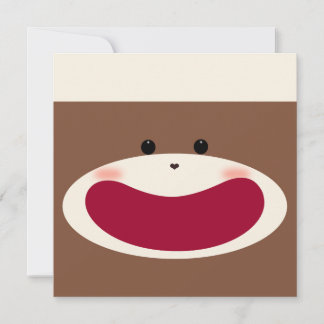 Invitación Sonrisa de mono sock (niño) Cumpleaños