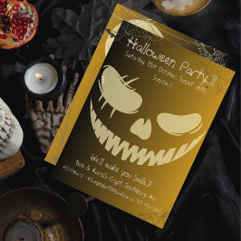 Invitación Sonrisa malvada de calabaza Fiesta de Halloween