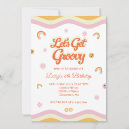 Invitación Sonrisas retro Vamos a tener Groovy Cumpleaños