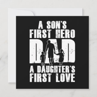 Invitación Sons First Hero Dad Daughters First Love Papa Dad