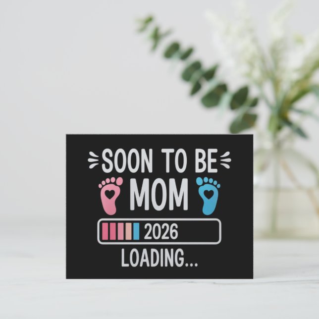 Invitación Soon to Be Mom 2026 Loading Pregnancy Announcement (Anverso de pie)