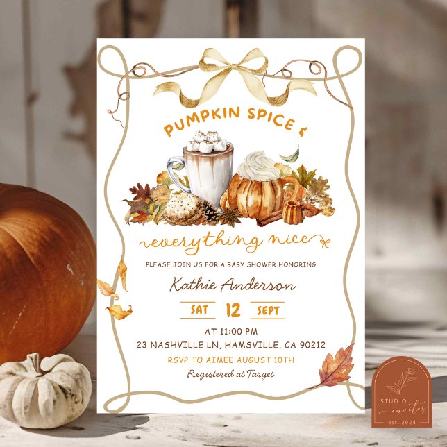 Invitación Sopa de calabaza de coqueta de baño de otoño (Subido por el creador)