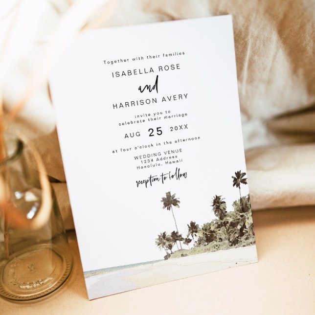 Invitación SOPHIA | Boda acuarela de la isla tropical (Subido por el creador)
