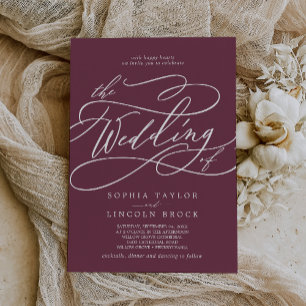 Invitación SOPHIA Boda moderno rojo oscuro marrón rojo caída 