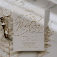 SOPHIA Gold Cream Elegant Fancy Script Boda