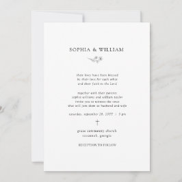 Invitación Sophia simple todo en un Boda cristiano
