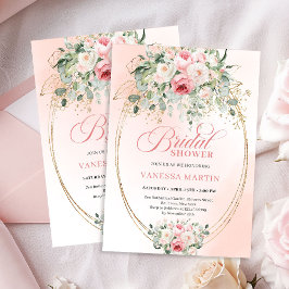Invitación Sophisticated Blush Gold Bridal Shower Invitation