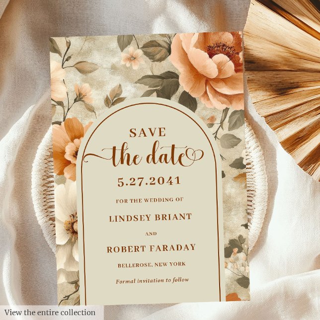 Invitación Sophisticated Boho Neutral Beige Sage Save Date (Sophisticated Boho Neutral Beige Sage Save Date)