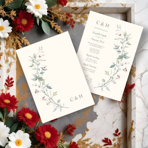 Invitación Sophisticated Chic Wildflowers & Green Shades