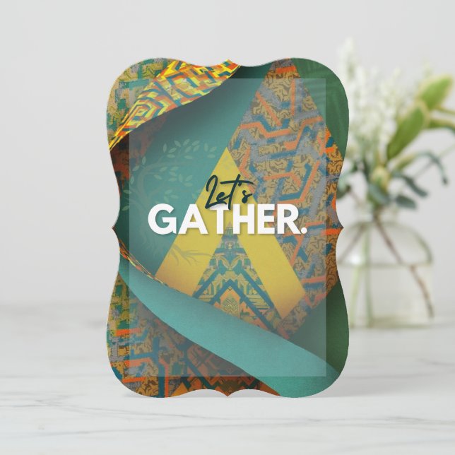 Invitación Sophisticated Luxury African Asian Caribbean (Anverso de pie)