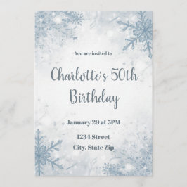 Invitación Sophisticated Winter 50th Birthday Invitation