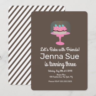 Invitación Soporte de pastel de cumpleaños número 3 para horn