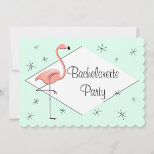 Invitación Soporte para fiesta de soltera Flamingo Aqua Diamo