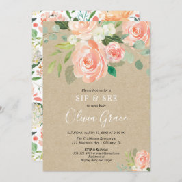 Invitación Sorba y vea al bebé rústico del chica del verdor