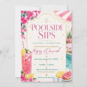 Invitación Sorbitos junto a la Piscina Fiesta de Cumpleaños T