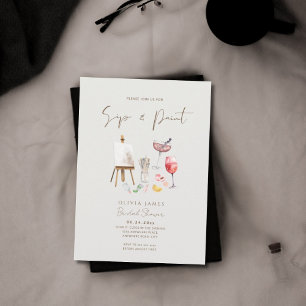 Invitación sorbo de moda y ducha de novia
