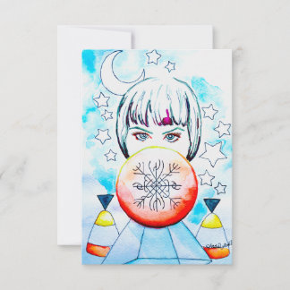 Invitación Sorceress Manifestation Watercolor Art