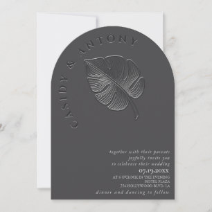 Invitación Sordera tropical grabado en relieve simple y suave