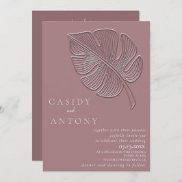 Invitación Sordera tropical grabado en relieve simple y suave