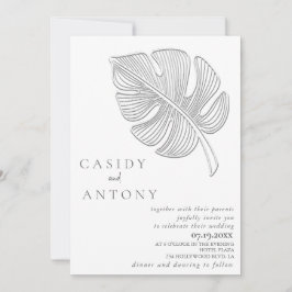 Invitación Sordera tropical grabado en relieve simple y suave