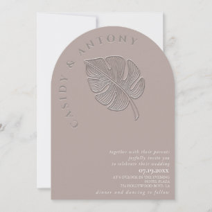 Invitación Sordera tropical grabado en relieve simple y suave