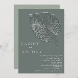 Invitación Sordera tropical grabado en relieve simple y suave