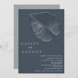 Invitación Sordera tropical grabado en relieve simple y suave