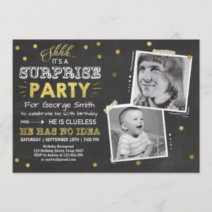 Invitación Sorprenda al 60.o hombre de la pizarra de la