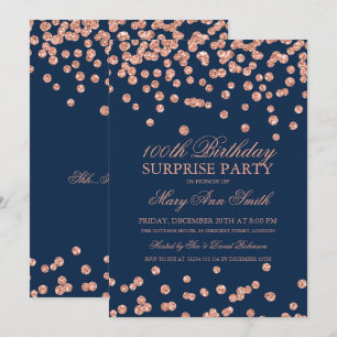 Invitación Sorprenda azul de marina de guerra subió 100o