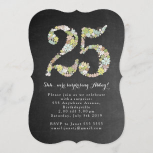 Invitación Sorprenda el 25to número 25 que la fiesta de