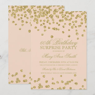 Invitación Sorprenda el 60.o confeti Rubor del purpurina del